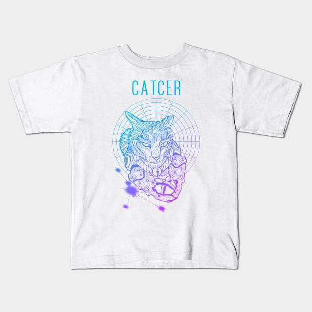 A zodiac cattery: cancer - catcer Kids T-Shirt by Blacklinesw9